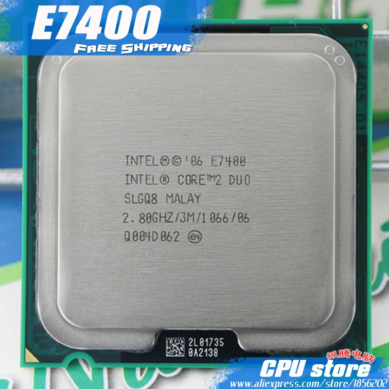 Процессор Intel Core 2 Duo E7400 cpu (2 8 ГГц/3 м/1066 ГГц) Socket 775 Бесплатная доставка | Компьютеры