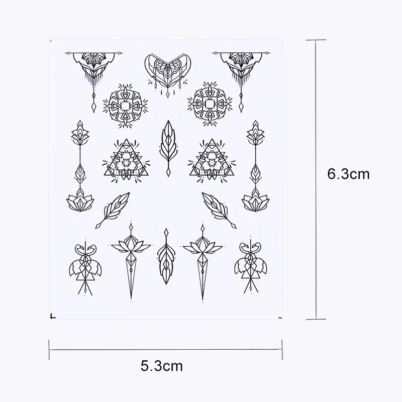 24 листа Водные Наклейки для ногтей геометрические цветы ожерелье Луна узор