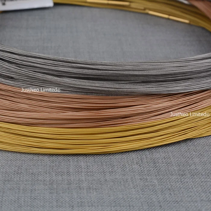 Нержавеющая сталь Тигр проволочная Rope Chain, Цепочки и ожерелья с Сталь застежка, 7 многожильный кулон веревка