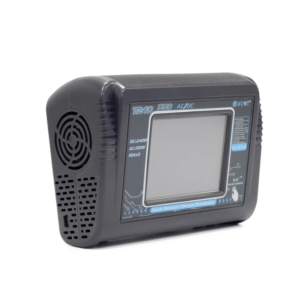 HTRC T240 DUO AC 150 Вт/DC 240 Вт сенсорный экран двухканальный 10A RC Баланс Зарядное устройство dis зарядное устройство для LiPo LiHV LiFe Lilon NiCd NiMh Pb