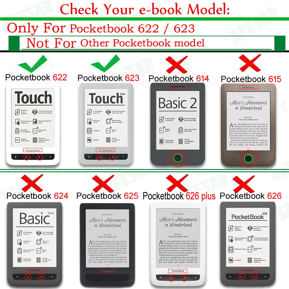 Чехол для электронной книги PocketBook Touch 622 и чехол-книжка Pocketbook Lux 1st 623 кошелек