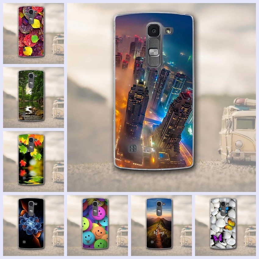 Мягкий чехол для LG Spirit 4G LTE H440Y H420 H422 H440N силиконовый 3D с цветочным рисунком задняя