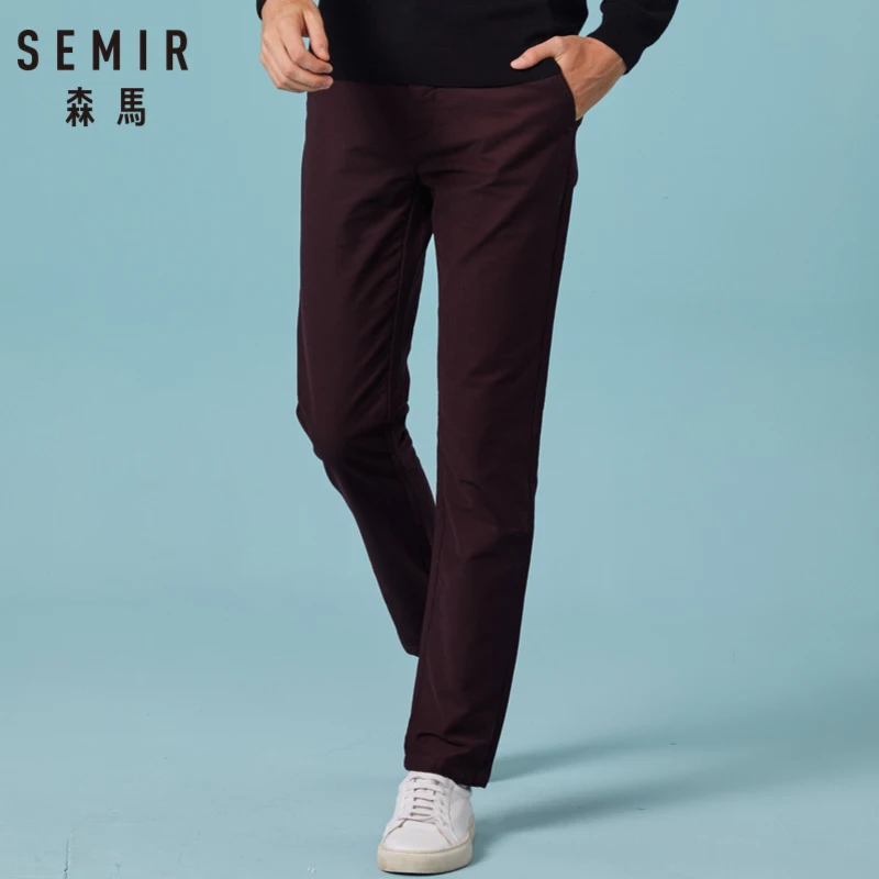 Мужские хлопковые брюки SEMIR облегающие классические прямые с наклонным карманом