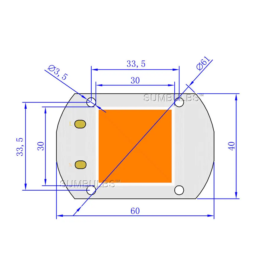 СВЕТОДИОДНАЯ Лампа SUMBULBS LED Grow Light Chip Full Spectrum Вход 110V 220V AC 20W 30W 50W для выращивания внутренних растений и цветущих лампочек.