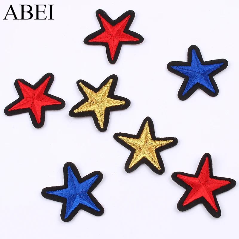 Случайные разноцветные нашивки со звездами пришитые Мультяшные для ремонта