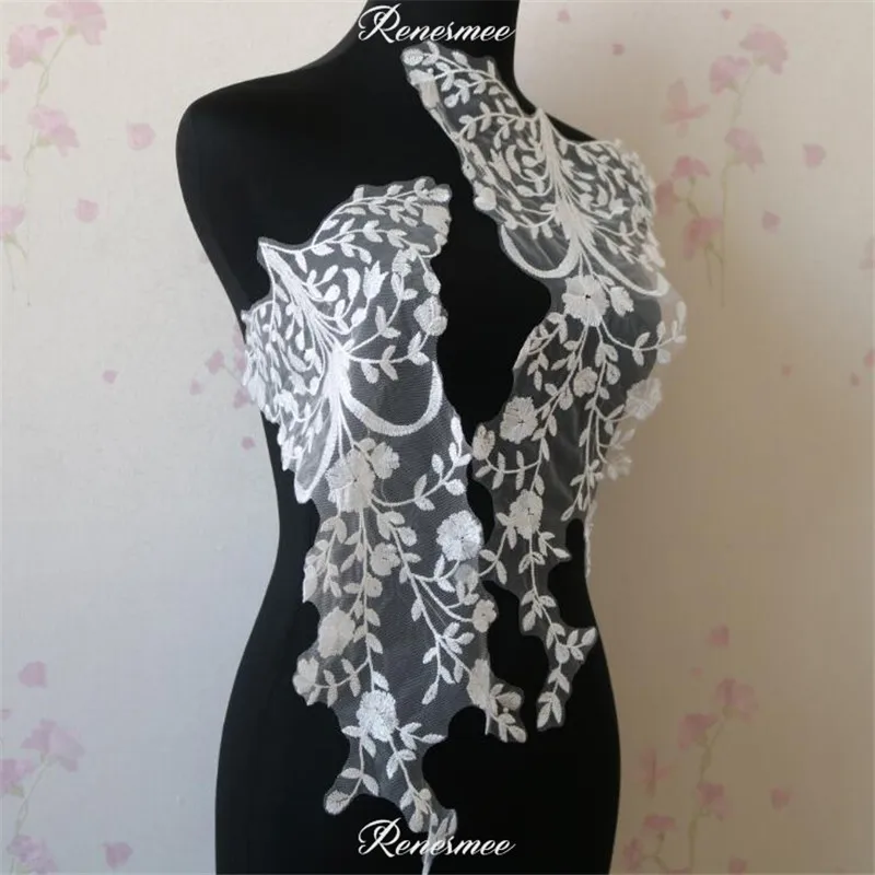 Кружевная аппликация цвета слоновой кости 1 пара 45 5X26 см