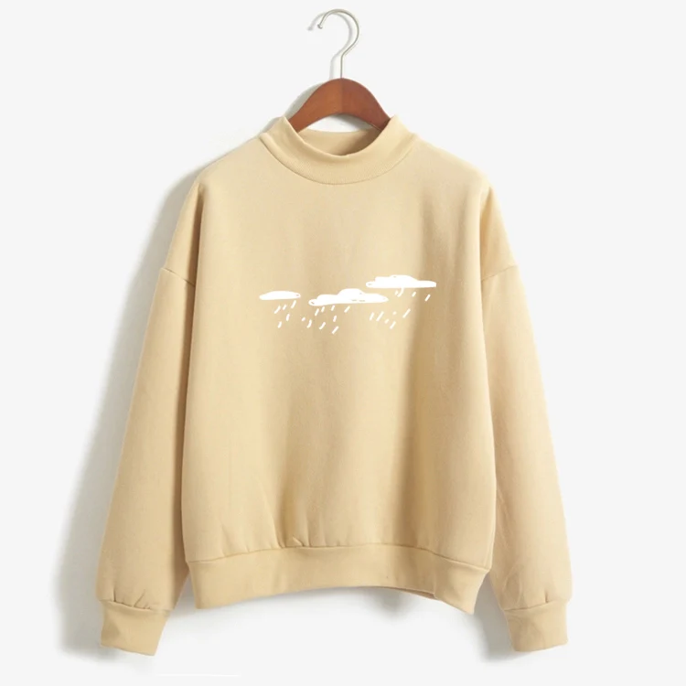 Kpop Women Harajuku Hoodies Casual Simple Printed Sweatshirt Autumn Winter Thick Clothes Coat Korean Style Tops Pullover
