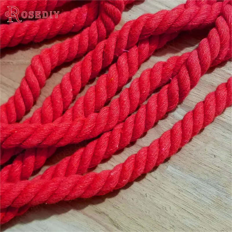 29963) 10 мм-11 мм хлопок три нити витой цвет корпус Веревка Diy фурнитура Аксессуары 5 метров