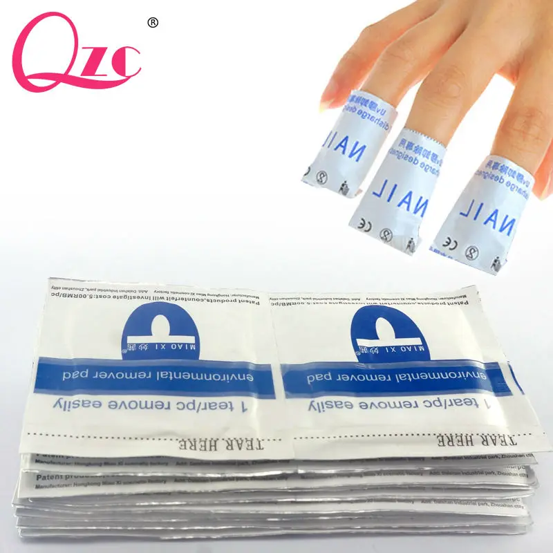 QZC 100 шт. Жидкость Для Снятия Лака Обертывания Гель Лак Ногтей Легко Soak Off Remover