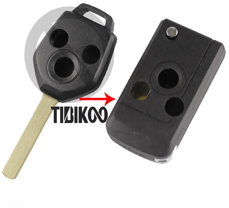 

Modified Flip Folding remote Key Shell Case For Subaru Outback Forester Legacy 3 Button Blank Cover