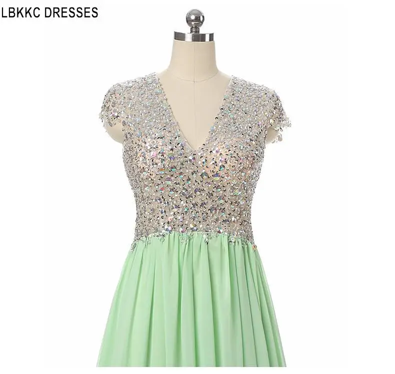 Шифоновые платья для выпускного вечера со стразами длинное платье 8 сортов