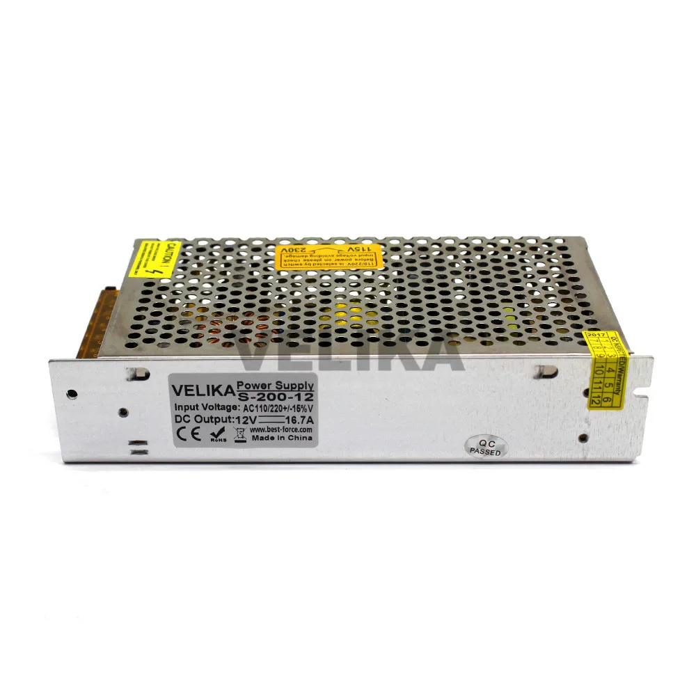 Новое поступление DC12V 16.7A 200 Вт импульсный источник питания 110 В 220 AC DC 12 SMPS для