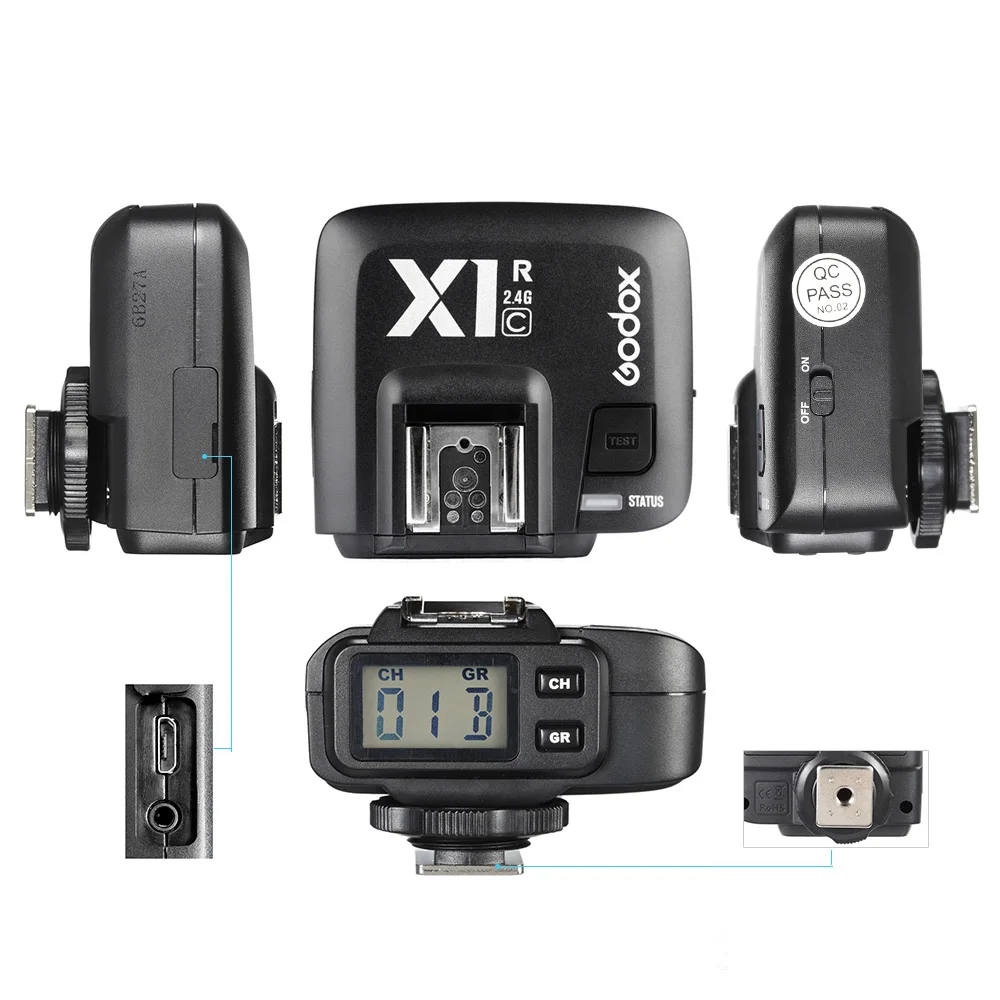 GODOX X1R C 32 канала TTL 1/8000s беспроводной пульт дистанционного управления приемником