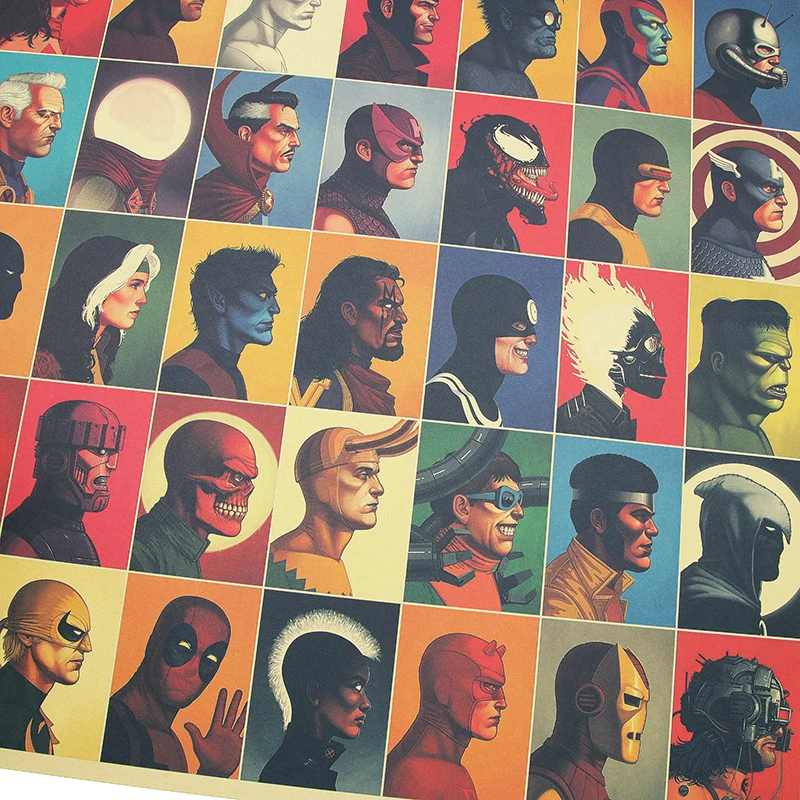 DLKKLB Вселенная Marvel Винтажный супер герой Атлас Мстители фильм плакат крафт бумага плакат тема домашний декор живопись наклейки на стену