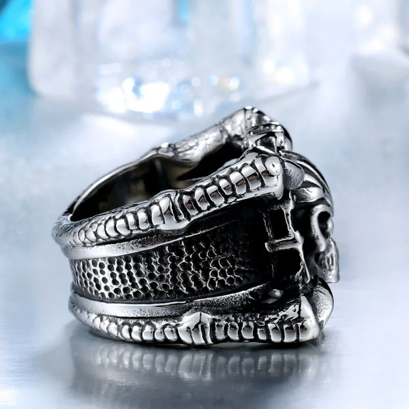 Beier 2017 New Motor Biker Chain Skull Ring 316L Stainless Steel Jewelry Women Mens Sharp Claws BR8 448|cool jewelry|skull ring316l stainless steel |