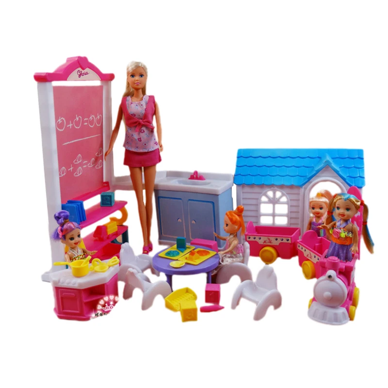 

Miniature Kindergarten Happy School Day Play Set for Barbie 1/6 Ken For Blyth Mini Doll House Furniture Classic Toys for Girl