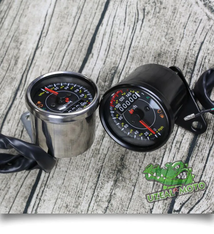 Retro motorcycles custom universal mini Stainless steel mechanical odometer speedometer mash