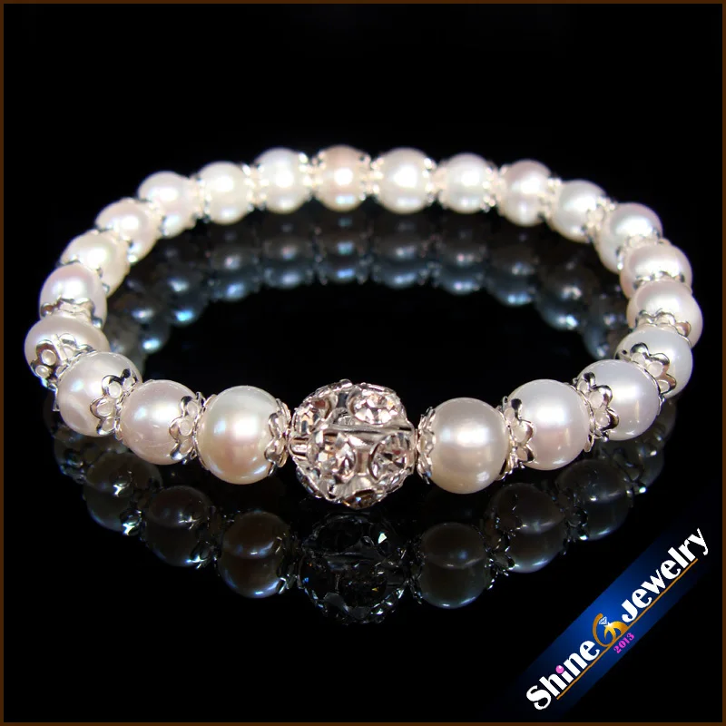 Оптовая продажа натуральный пресноводный жемчуг ручной работы вязанный CZ