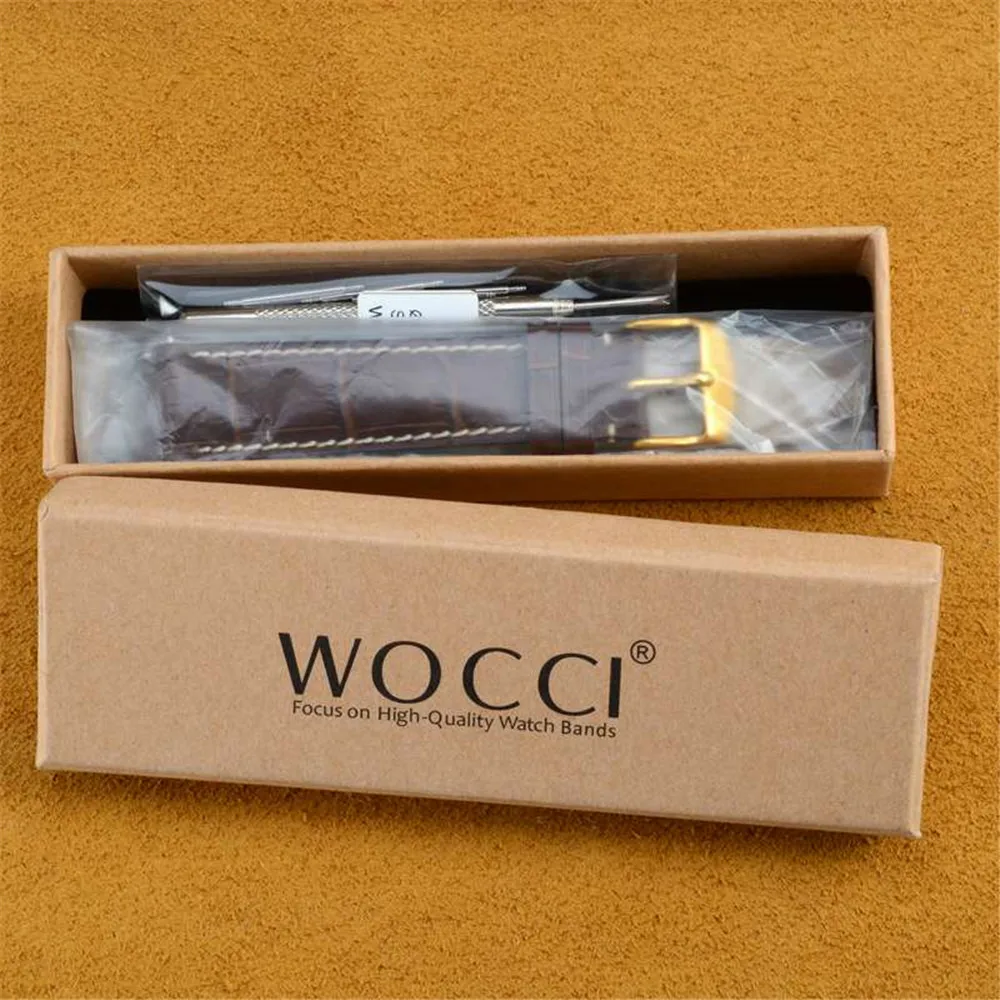 WOCCI, винтажные замшевые ремешки для часов, 18 мм, 20 мм, 22 мм, для мужчин и женщин, Прошитый кожаный ремешок для часов, браслет, браслет для часов