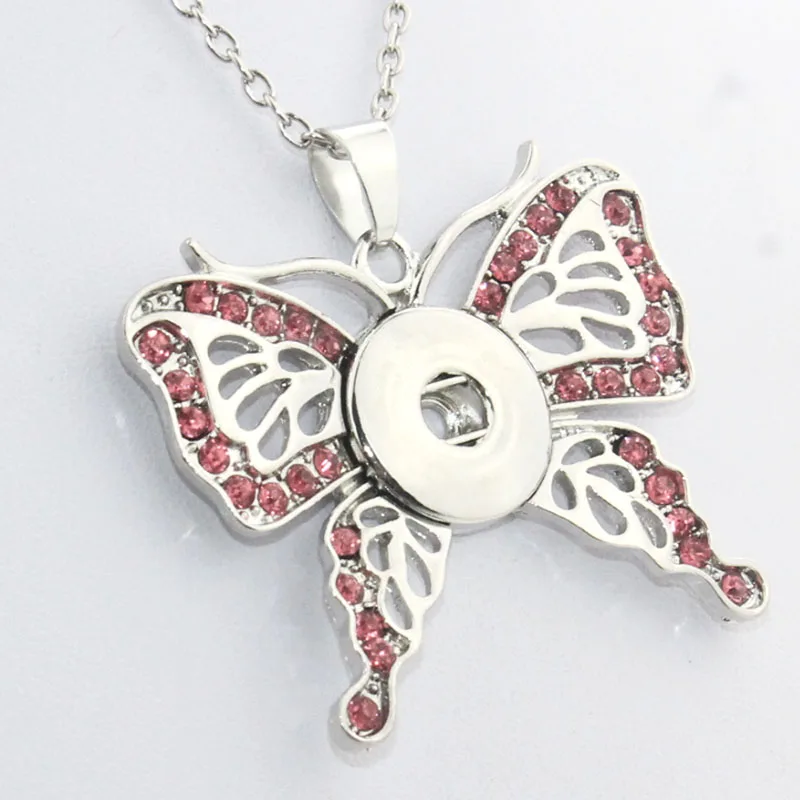 Женская подвеска-бабочка с кристаллами ювелирное изделие кнопками-застежками