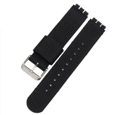 Модный Полосатый нейлоновый ремешок 17мм19мм для SWATCH YGS/YAS/YLS/YCS/SUO цветные спортивные Ремешки для наручных часов водонепроницаемые и пот - Цвет ремешка: 03 Pin clasp