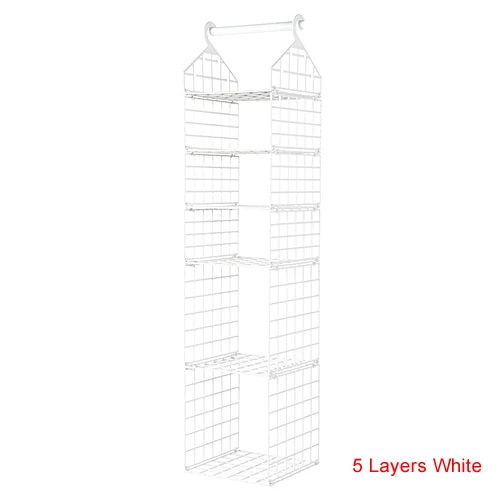 5 Layers White Креативные подвесные органайзеры для одежды, домашний гардероб, коробка для хранения в шкафу, подвесной карман, полка для одежды, нижнее белье, подставки для обуви - Цвет: 5 Layers White
