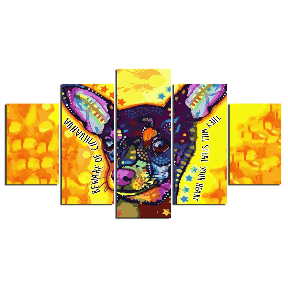 Unframed 5 шт. Искусства Главная Декор Стены Собак печать плакатов гостиной куадрос