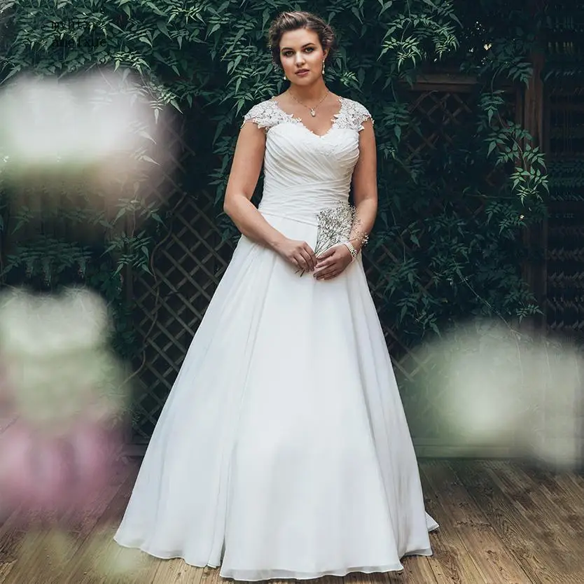 Сексуальные элегантные свадебные платья 2020 шифоновые складки Vestido De Novia на заказ
