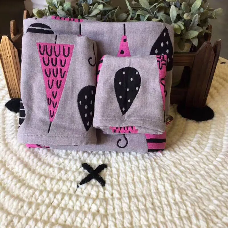 Детское трехслойное газовое банное полотенце 3 шт. милое цветочное с мультяшным