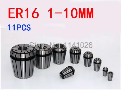 Free shipping full set (1-10mm) 11pcs standard ER16 collet for milling lathe tool spindle motor | Инструменты