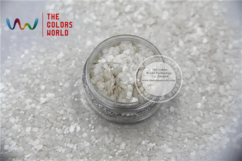 HH2104-242 White Colors Hexagon Shape Glitter Sequins for nail art DIY decoration and Halloween's decorations | Красота и