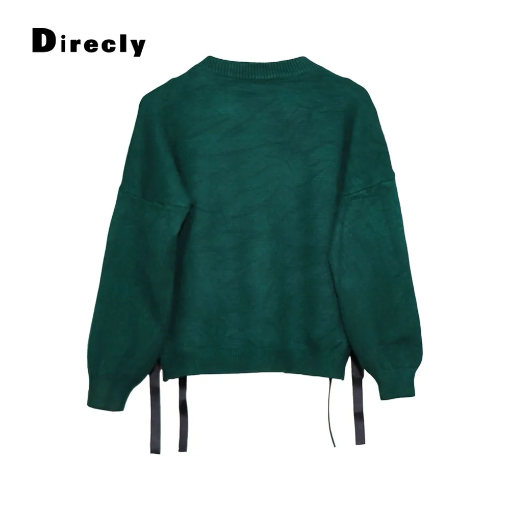 Женский пуловер с рукавами-фонариками плотный однотонный Повседневный свитер из