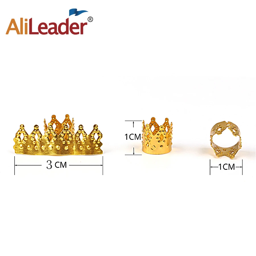 Корона Золотой Стиль оплетка DIY аксессуар Dread Блокировка волос бусины заколки для - Фото №1
