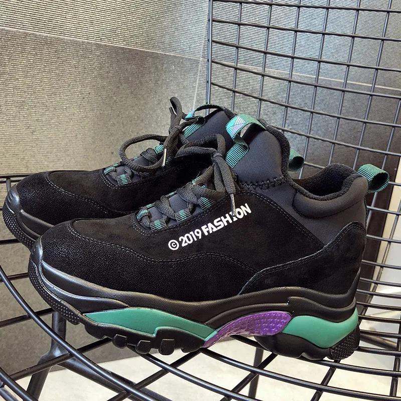 Женские кожаные кроссовки на высокой платформе 5 см весенние теплые