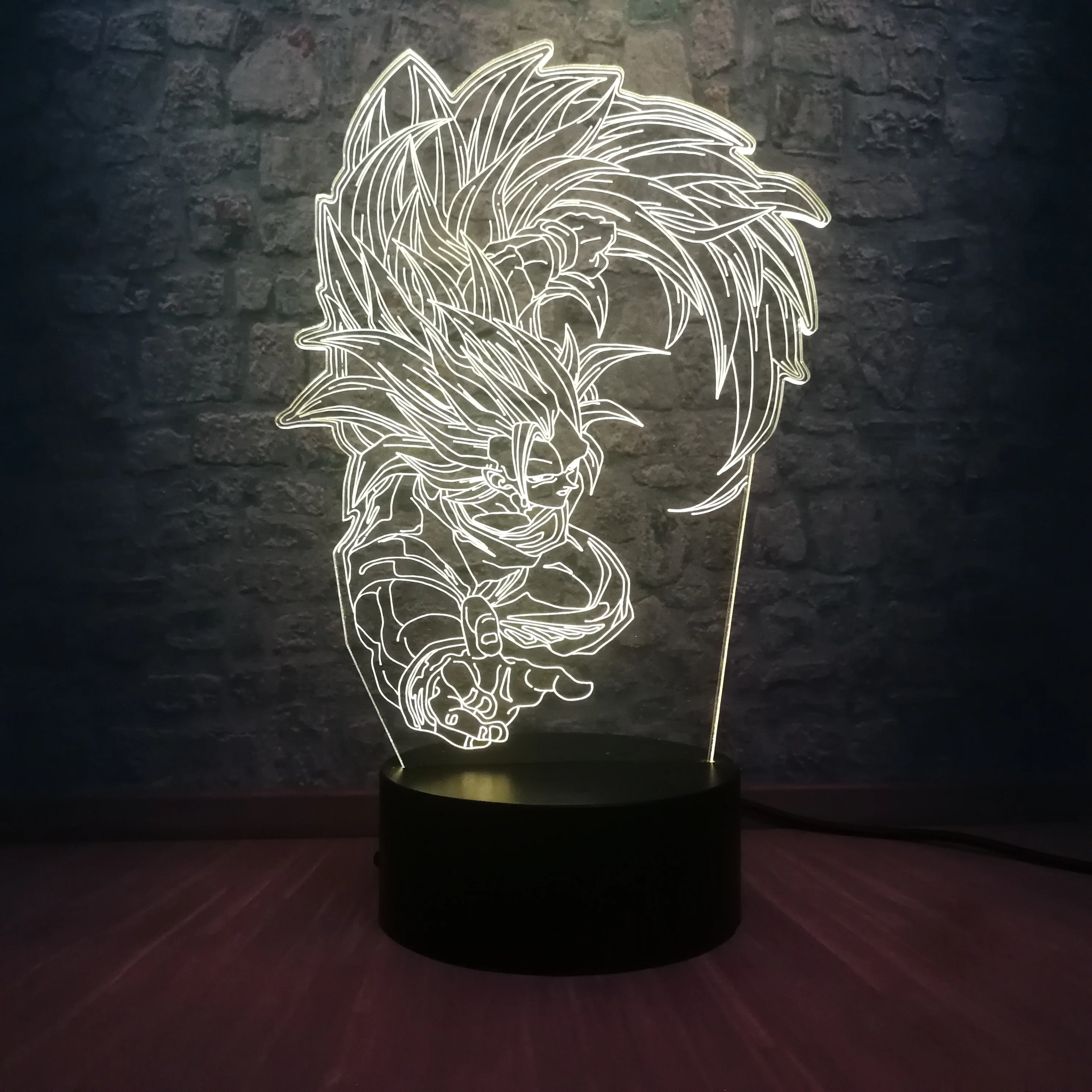 Светодиодный 3d-ночник настольная лампа Жемчуг дракона Супер Saiyan обезьяна Сон Гоку 7 цветов изменить мальчик ребенок игрушка Спальня Декор USB База переключатель