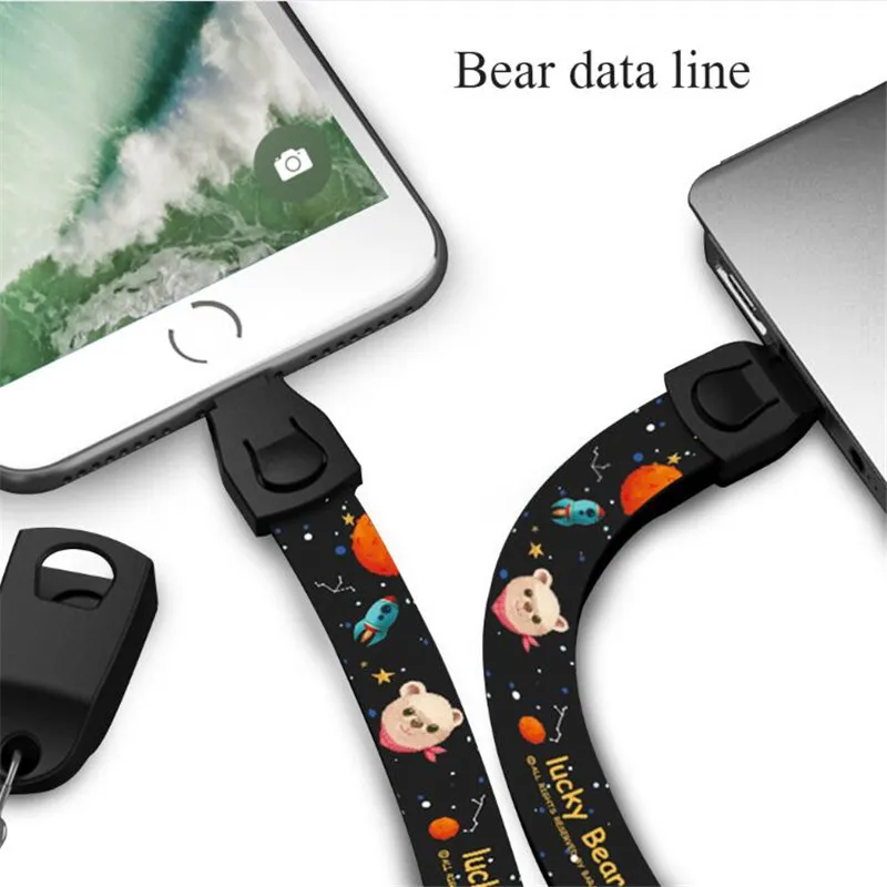 Уличный Портативный USB кабель для зарядки ремешок на шею и запястье телефона