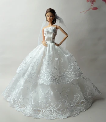 Дешевое свадебное платье для куклы Барби принцессы Одежда|dress craft|dress twowedding dress square