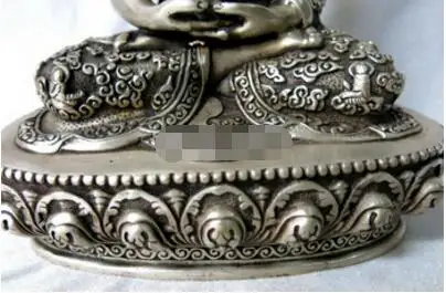 9 &quotКитайская Серебряная резная статуя Будды буддизма медицина Будда скульптура