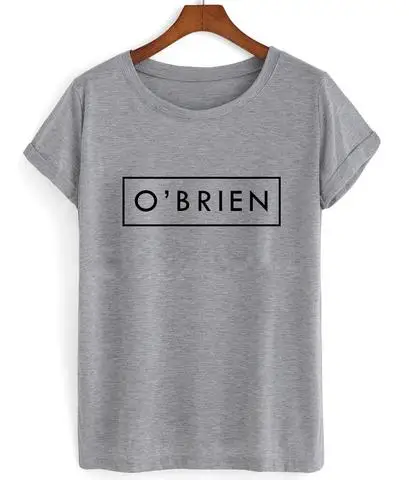 OɻRIEN с буквенным принтом для женщин футболки хлопок повседневное забавная