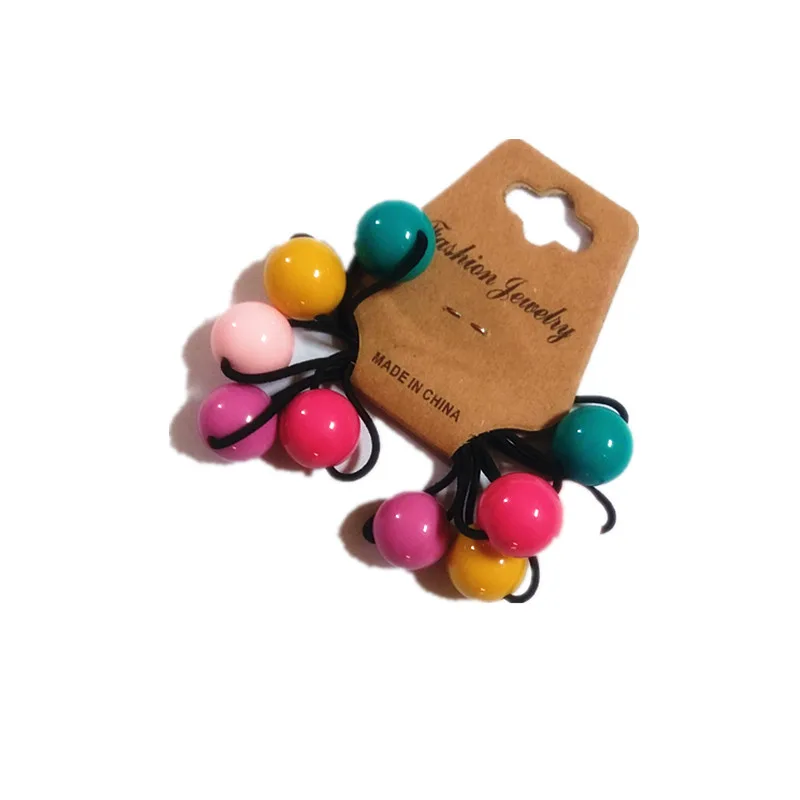 10 шт./лот модные резинки для волос с круглыми шариками Детские эластичные резинка