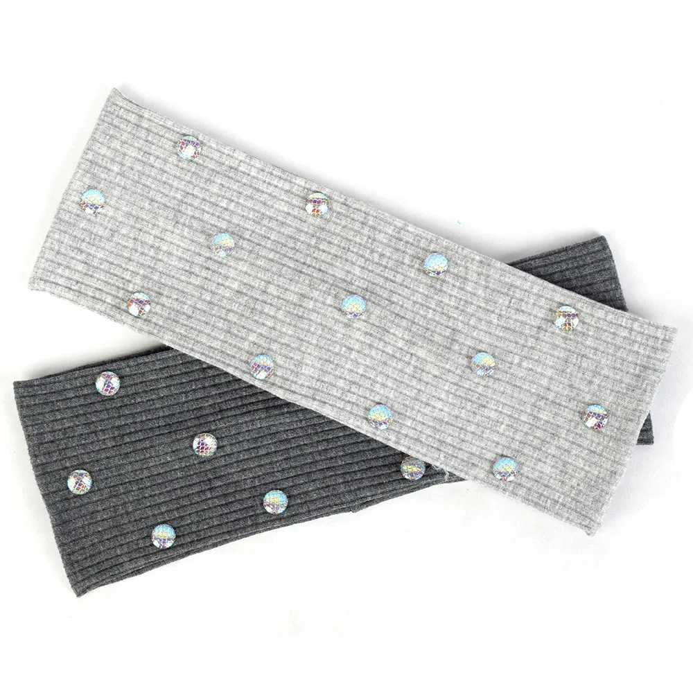 Женская широкая плоская повязка на голову хлопковая ребристая для волос яркие