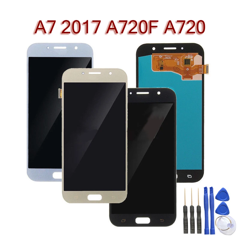 Для SAMSUNG A7 2017 ЖК-дисплей A720 A720F SM-A720F сенсорный экран дигитайзер ЖК-экран 5 7 дюймов