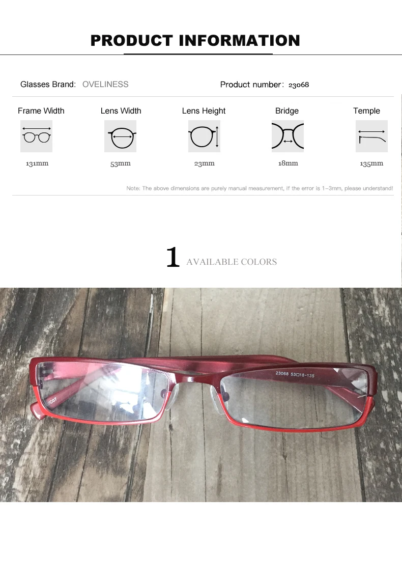 optical glasses frame women red color myopia glasses square clear glasses spectacle frames full rim prescription eyewear frame