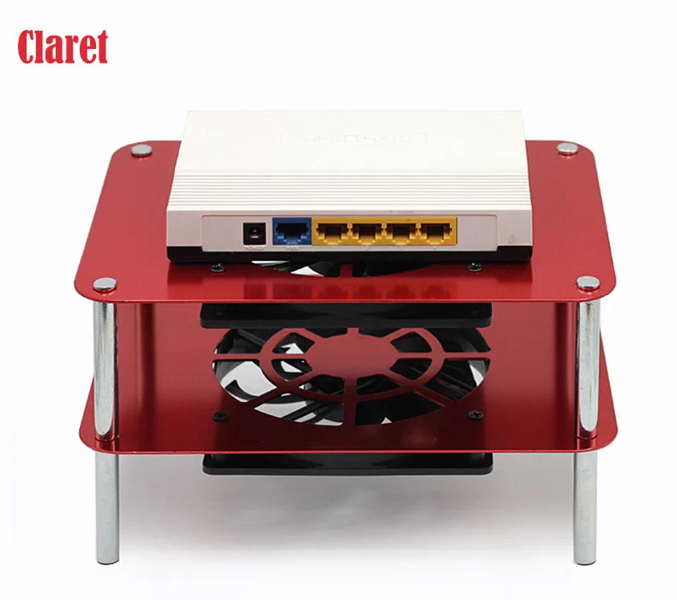 Red Wifi кулер для маршрутизатора DC 5 в USB 120 мм Охлаждение ТВ коробка android вентилятор сети Aluminio стойка радиатор шкаф машина радиатор поддержка - Цвет лезвия: Red