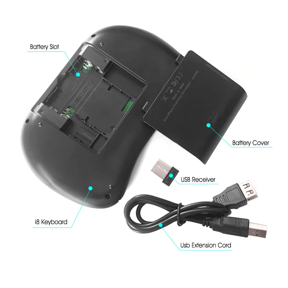 Популярная Мини Беспроводная клавиатура Air Mouse i8 2 4G USB QWERTY с тачпадом Teclado для ПК