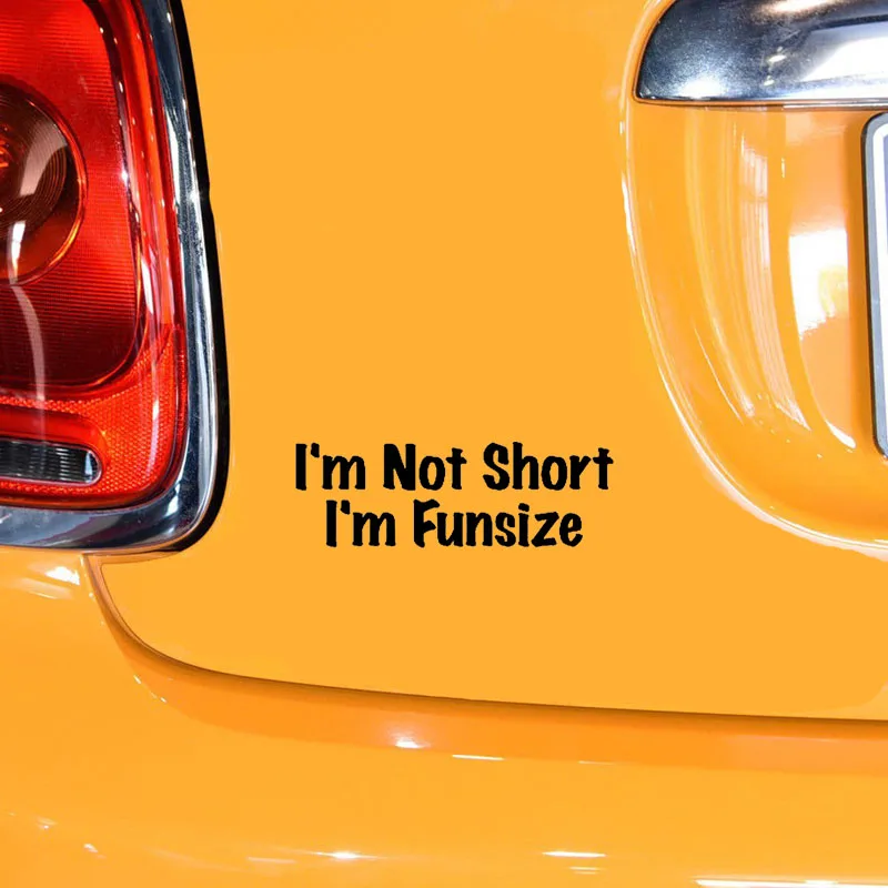 

QYPF 16.6cm*5.5cm Interesting I'm Not Short I'm Funsize Vinyl Car Window Sticker Decal Graphical C15-1245
