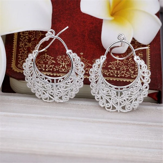 Wholesale Silver Color Earrings For Women Fashion Jewelry Elegant Gorgeous Design Charm Christmas Gifts E328 | Украшения и