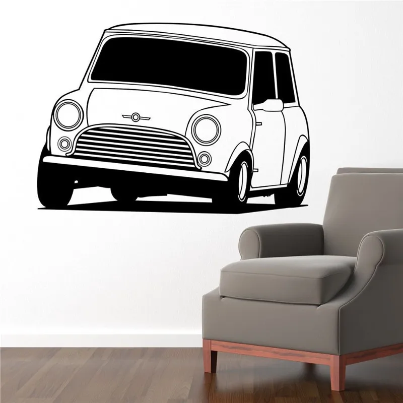 T05031 Eco-friendly Vinyl Mini Cooper Classic Car Wall Sticker Decal Art Creative Home Decor Living Room Mural | Дом и сад