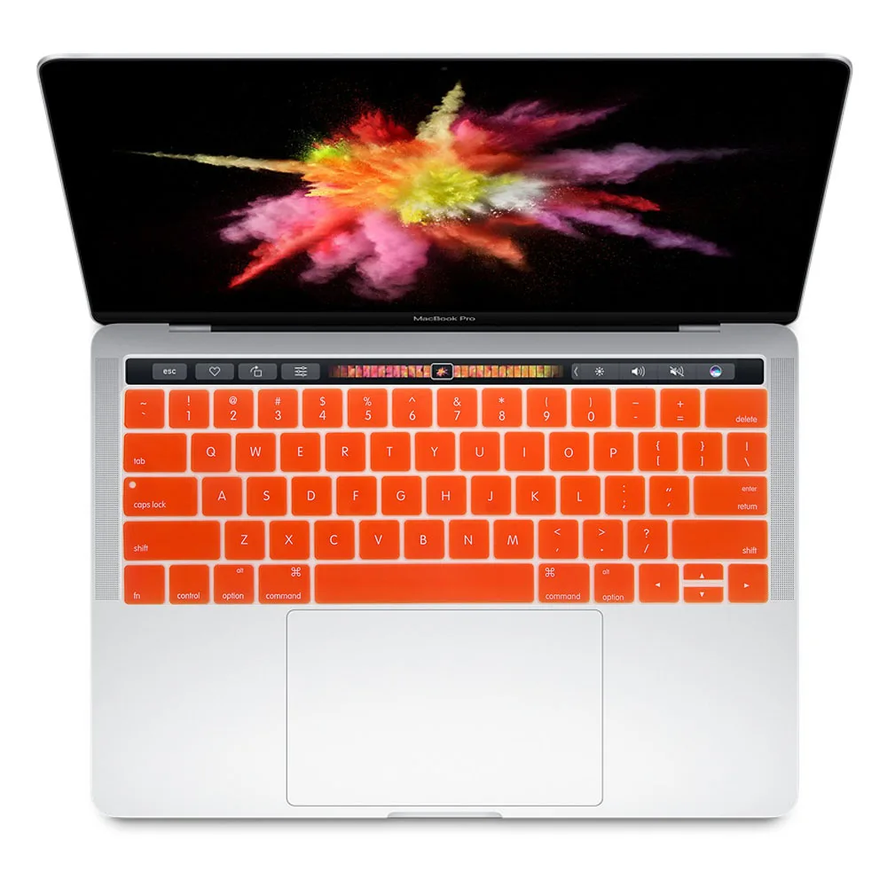 Redlai силиконовый чехол для клавиатуры с английским алфавитом для нового MacBook Pro retina 1" 15" с сенсорной панелью // - Цвет: Оранжевый