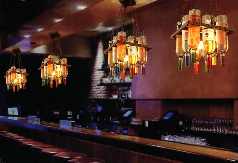 Креативная декоративная бутылка в стиле лофт бара ресторана кафе гостиной